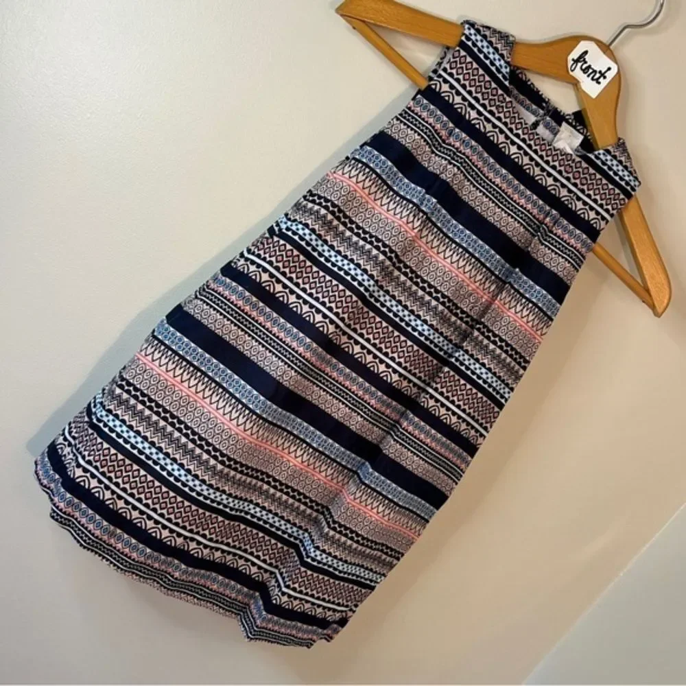 Crewcuts 6 Navy Blue Pink Striped Dress Preppy Luxury Artsy Pockets Boardwalk